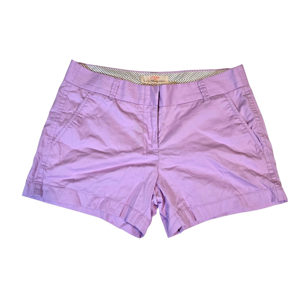 J.Crew Womens Lavender Broken-in Chino Shorts Cotton Casual Preppy Size 4 - Picture 2 of 7